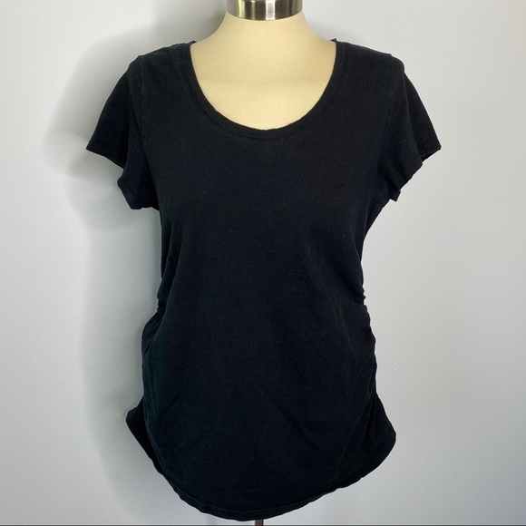 Liz Lange Maternity Black Short Sleeve Top - Picture 1 of 5